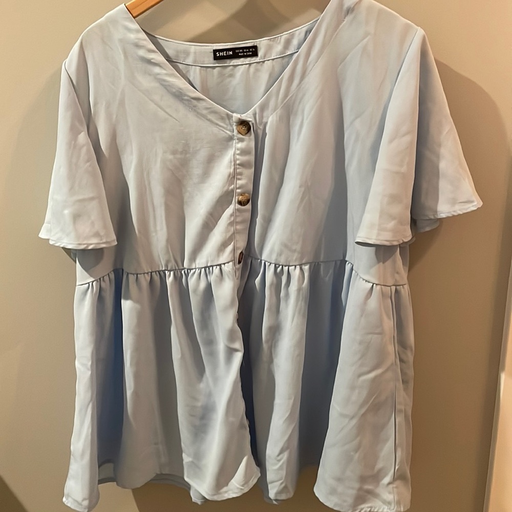 Shein light blue blouse XXL
